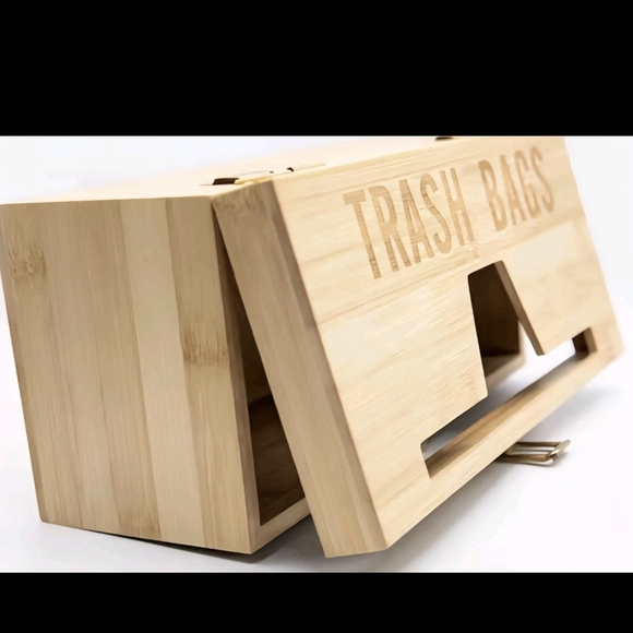 Bamboo TBarash Bag Holder Dispenser Plastic Bag Storage Organizer Kitchen Pantry - Picture 6 of 6